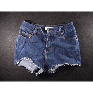 LEVIS 512 JEANS SHORTS Cut Off W 26 MEASURED Red Tab Daisy Dukes Blue Denim *